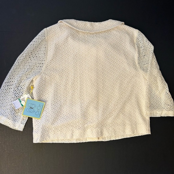 CeCe Cream Lace Jacket blazer with Collar Dillards exclusive  NWT Sz-L. K7 - Picture 5 of 10